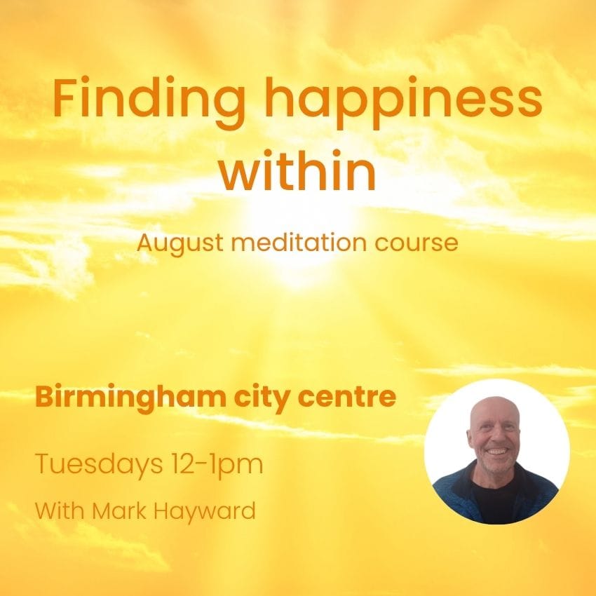August Meditation course: Birmingham City Centre - Tuesday daytime